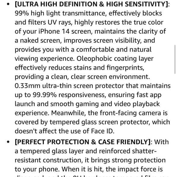 Fabunor Tempered Glass Screen Protector Compatible with iPhone 14 (6.1 inch 2022 - Picture 10 of 13